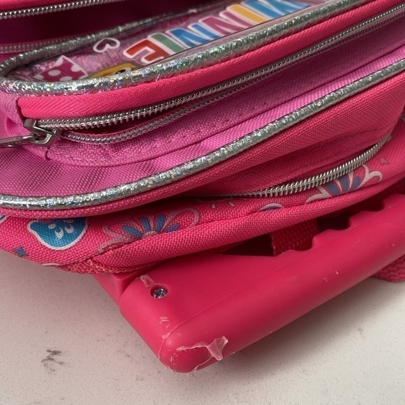 Minnie Mouse toddler rolling backpack suitcase and Minnie Mouse stuffed animal - Picture 9 of 17